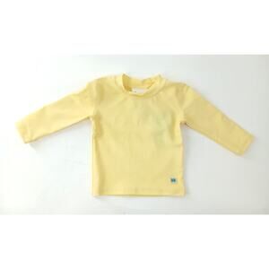 RuggedButts Long Sleeve Rash Guard Swim Shirt UPF 50+ Baby Toddler 6-12M Yellow
